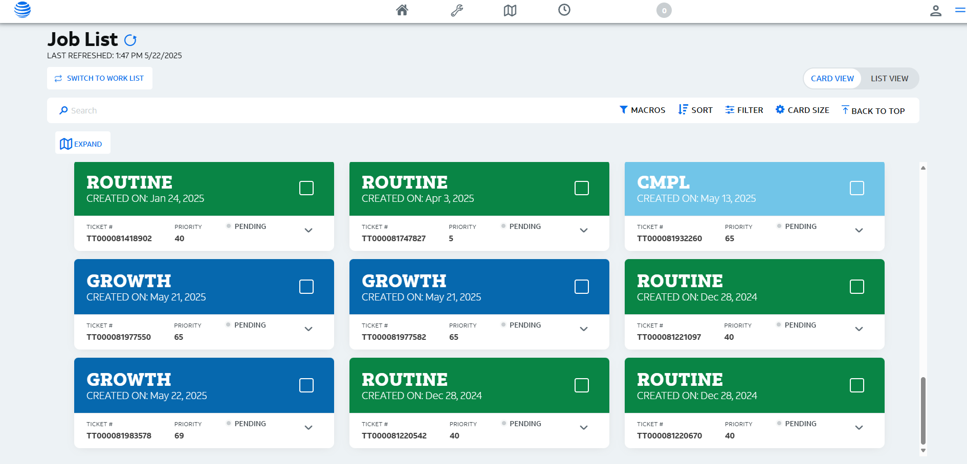 Atlas Worklist Cardview